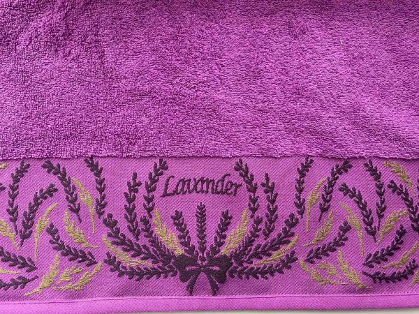 Lavanda3 600x450 - Рушник махровий "Лаванда" 70х140 Темно-бузковий