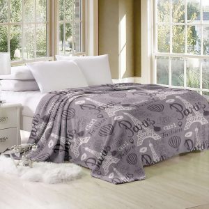 parizh seryi1 300x300 - Плед мікрофібра велсофт ТМ Софія 150х220 см диз. Париж сірий