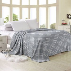pled sofia velsoft mikrofibra romb seryi 300x300 - Плед мікрофібра велсофт ТМ Софія 150х220 см диз. Клітинка сірий